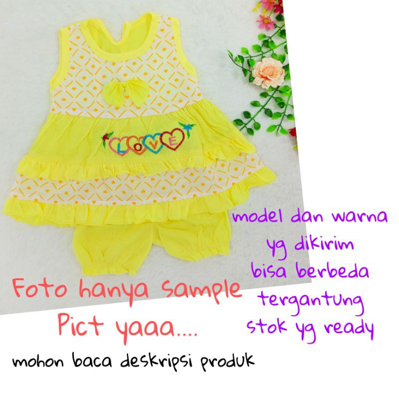 Sale..!!! Setelan Dress Bayi New Born, Pakaian Anak Perempuan, Baju Bayi Lucu