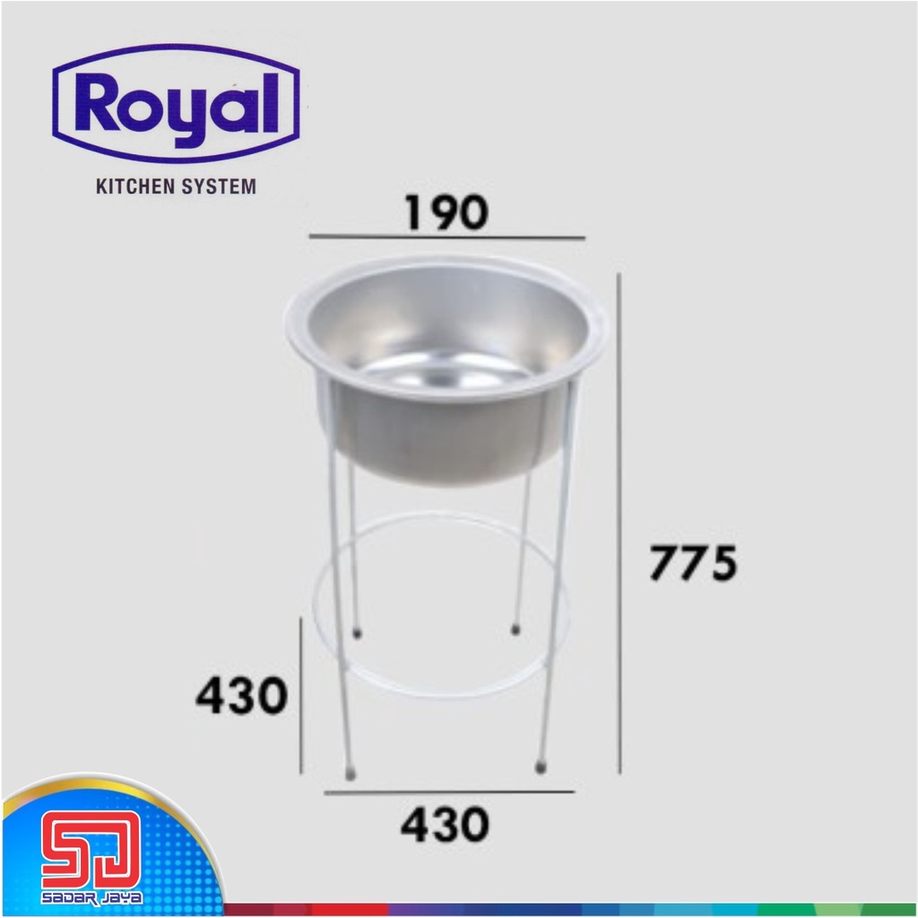 Royal Kitchen Sink SB 11 PK Wastafel+Kaki Bak Cuci Piring Dapur 1Bowl