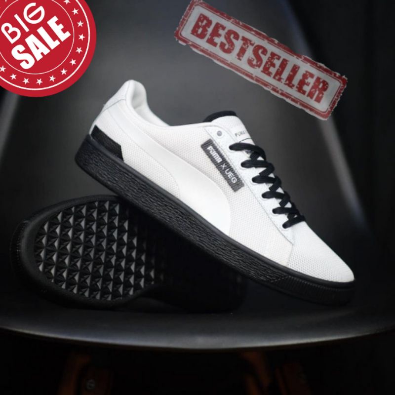 SEPATU PRIA  X UEG COURT WHITE BLACK ORIGINAL OEM SNEAKERS PRIA