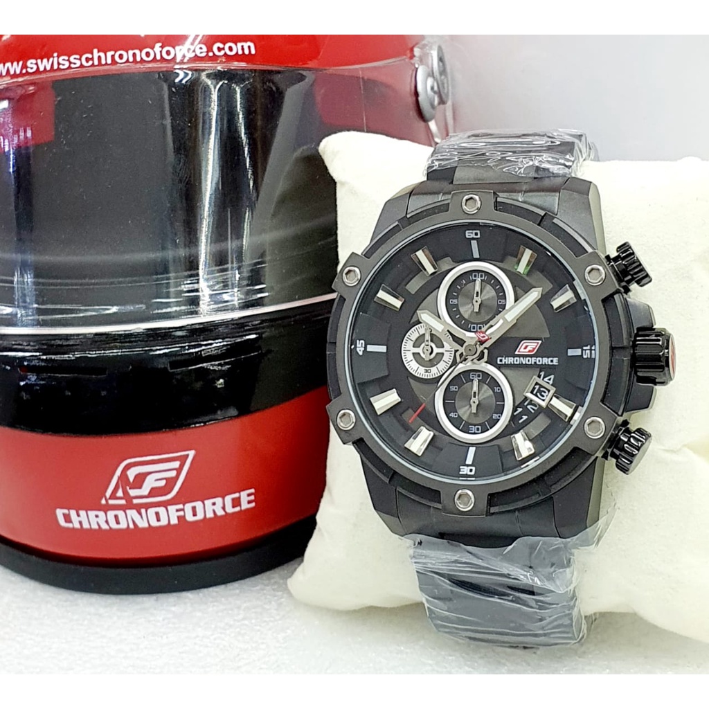 CHRONOFORCE 5320 JAM TANGAN PRIA FULL BLACK ORIGINAL