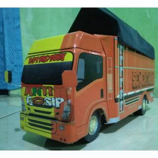 Miniatur truk  elf  giga  anti gosip variasi  terpal Shopee 