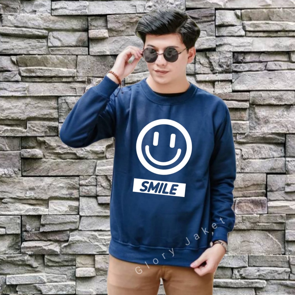 Sweater Crewneck Pria Wanita Semile Full Dada