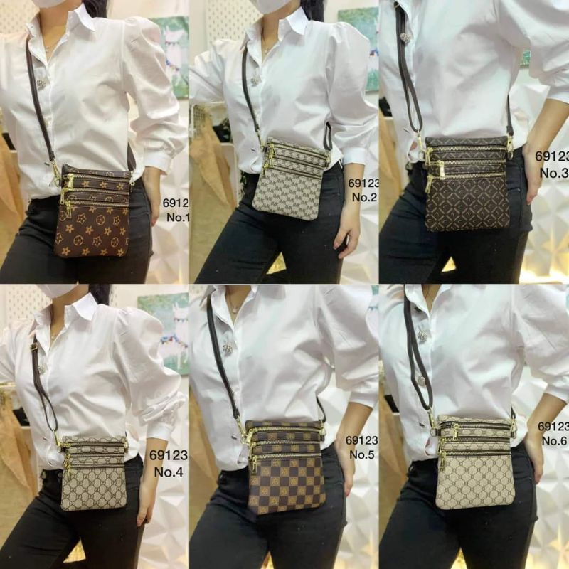 NEW ITEM tas fashion sling mini 3 sleting motif kode 69123