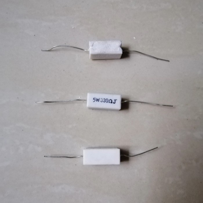 330 ohm R Resistor Kapur 5w 5watt 330ohm 330R J 330RJ 5 w watt