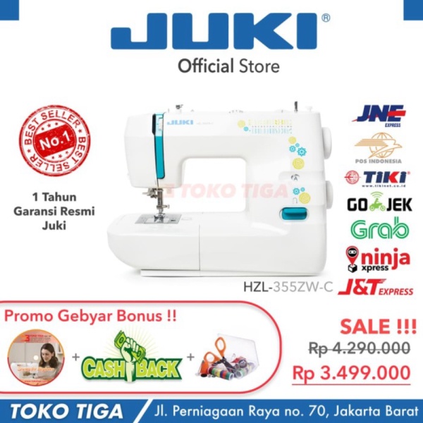 Promo Mesin Jahit JUKI HZL 355Z W-C / 355ZWC Multifungsi Portable Berkualitas