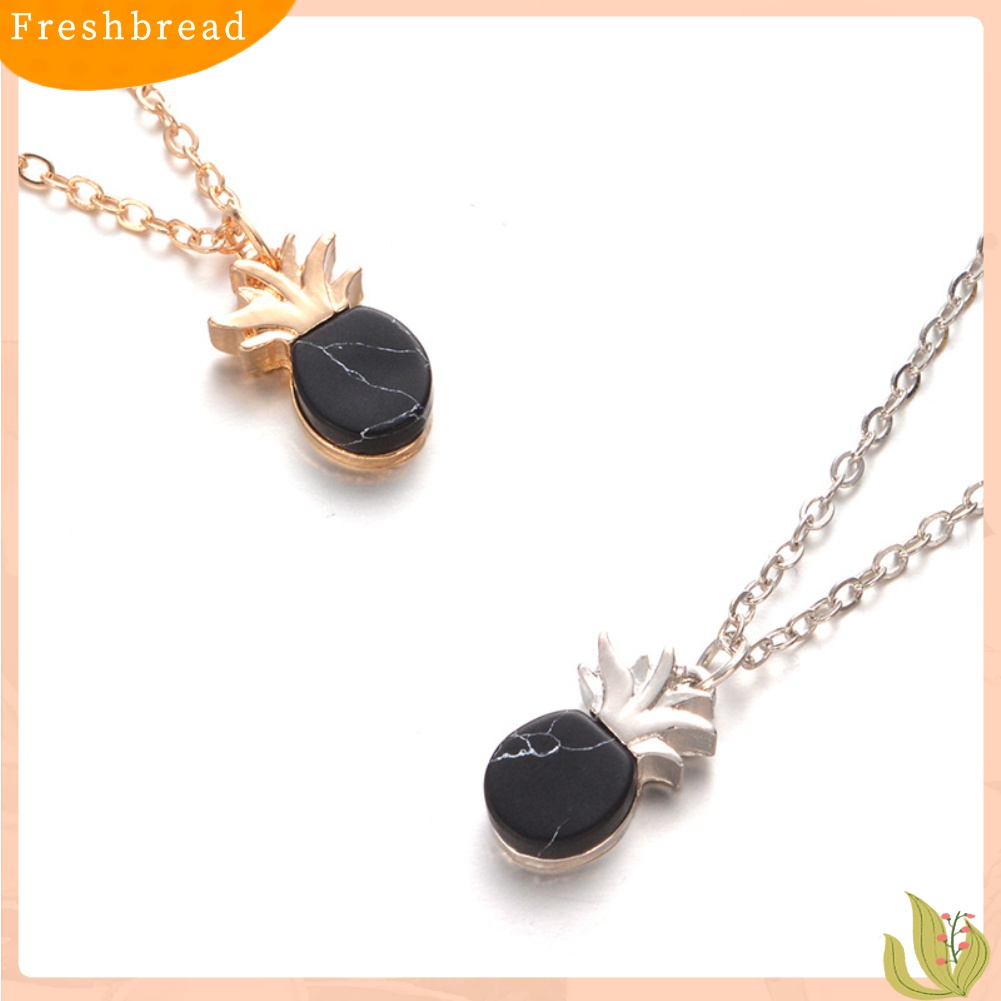 【Fresh】Fashion Cute Pineapple Alloy Stone Pendant Clavicle Chain Necklace Women Gift