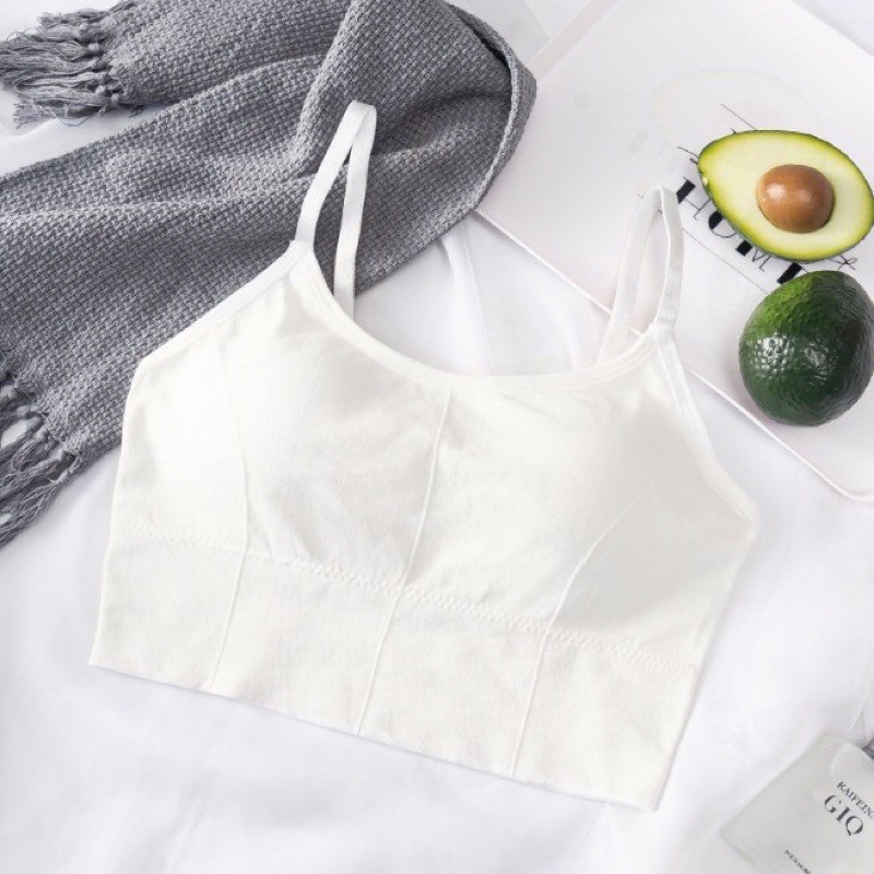 MAY STAR Bra Wanita Bra Polos Yoga Bra Push Up Tanpa Kawat Sport Bra Impor murah B3-Bra-3 Putih