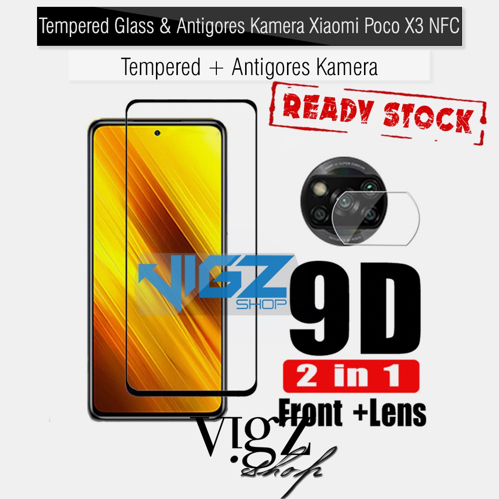 Tempered Glass Xiaomi Poco X3 NFC + Antigores Kamera Belakang 1 Paket