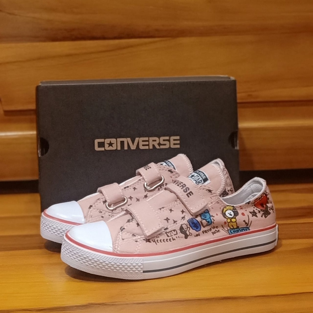 Sepatu anak sneakers bts BT21 import casual Putih terbaru termurah sekolah perempuan &amp; laki laki COD