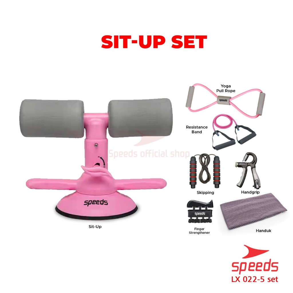 SPEEDS 1 Set Alat Fitness 7in1 Sit Up Stand Set Alat Fitness Olahraga Gym Skipping Rope Handgrip Satu Set 022-5
