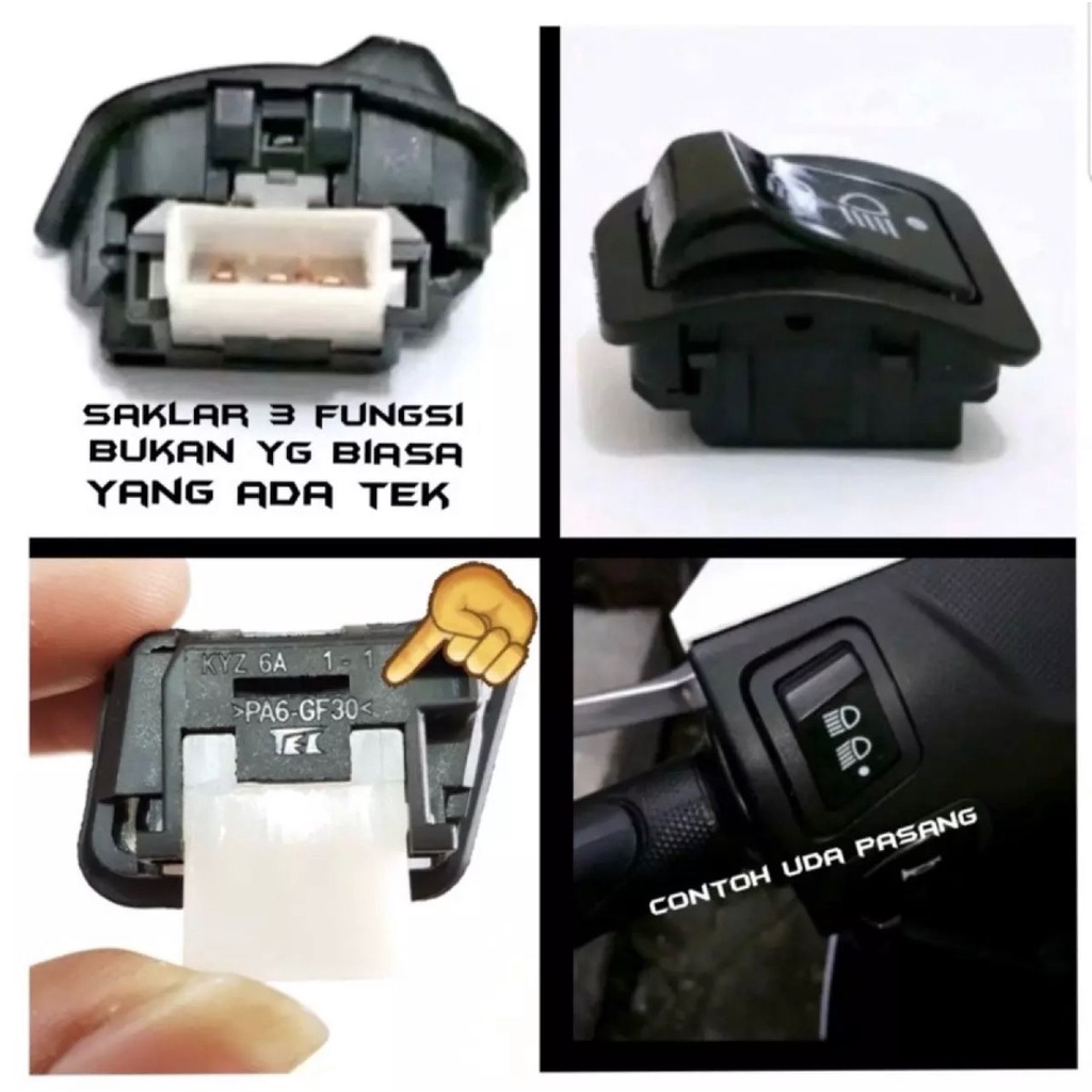 SAKLAR LAMPU 3 FUNGSI DIM DIMMER REVO VARIO SCOOPY SUPRA BLADE BEAT