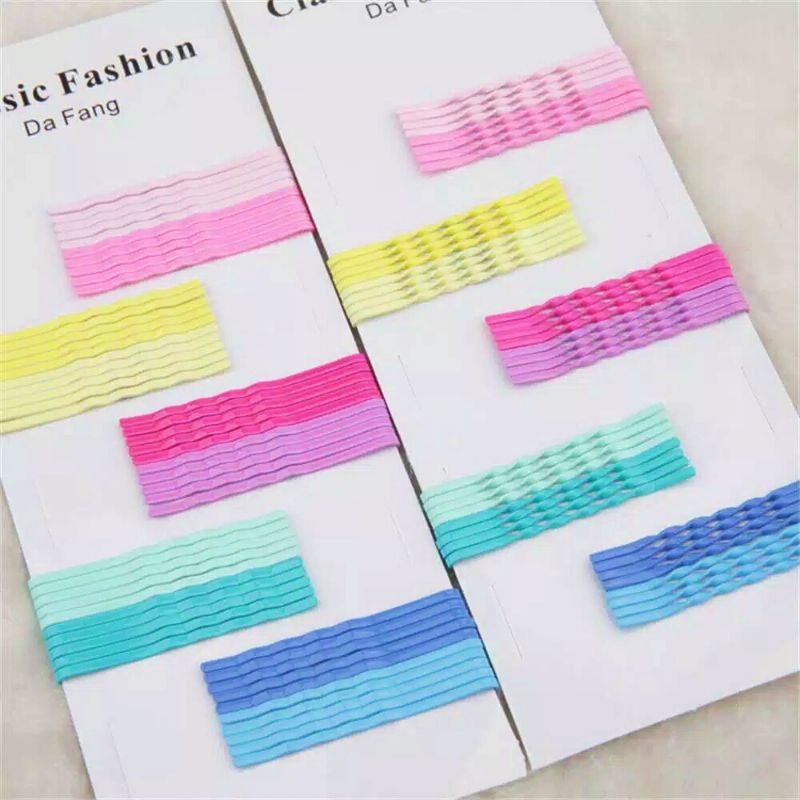 Bobby pin jepit set rainbow colorful isi 50 pcs