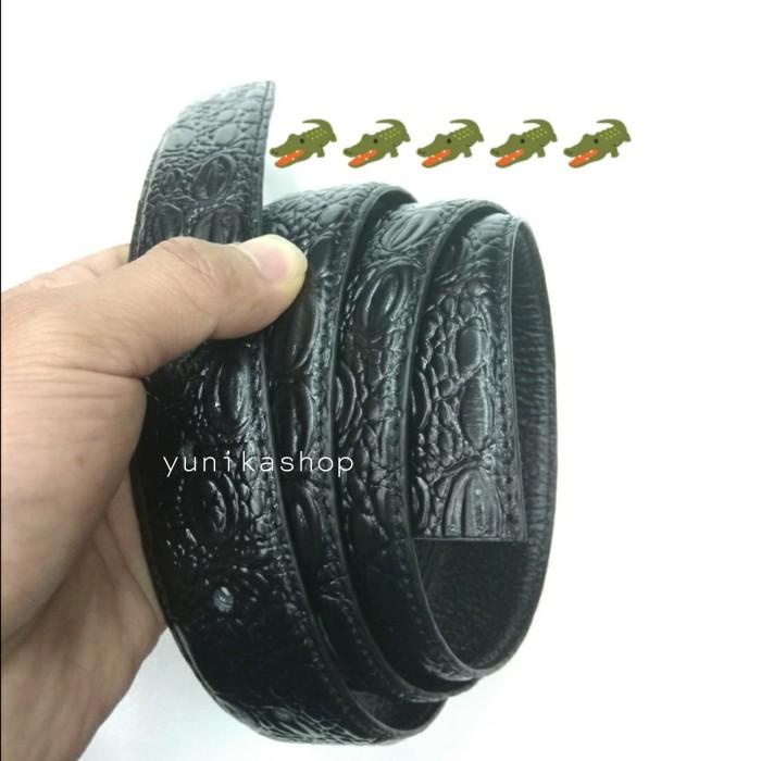 Tali ikat pinggang gesper kulit asli motip buaya