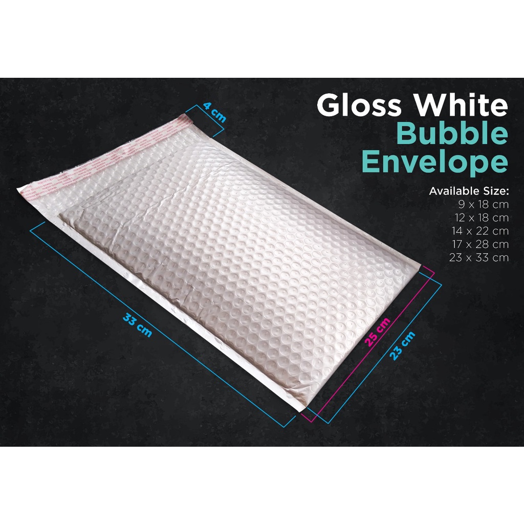 

Amplop Bubble 23 x 33 cm White Gloss Putih (isi 25 lbr)