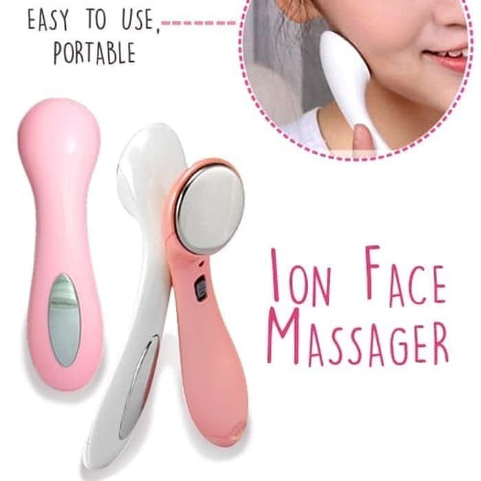 Ion Face Massager Setrika Wajah Pemijat Muka Alat Pengencang Kulit Mini Ultrasonic