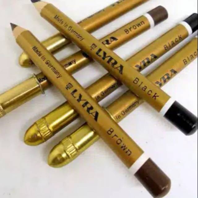 Pensil Alis LYRA GOLD Warna Hitam / Coklat - Eyebrow Pencil Black / Brown