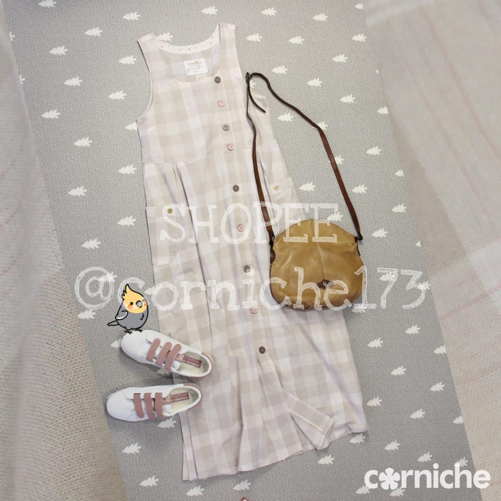 Corniche Plaid Side Overall Cream - TH501226