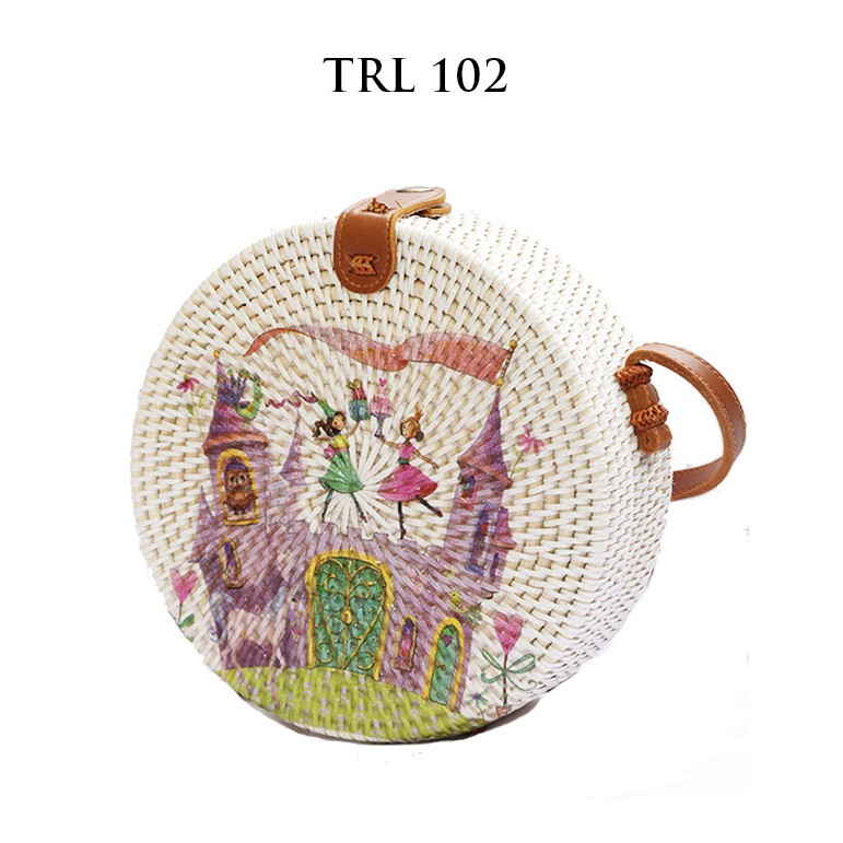 Sweet Honey ~ Grosir Tas Selempang Rotan Bali Lukis Decoupage Motif Dongeng Fairy Tale TRL 102