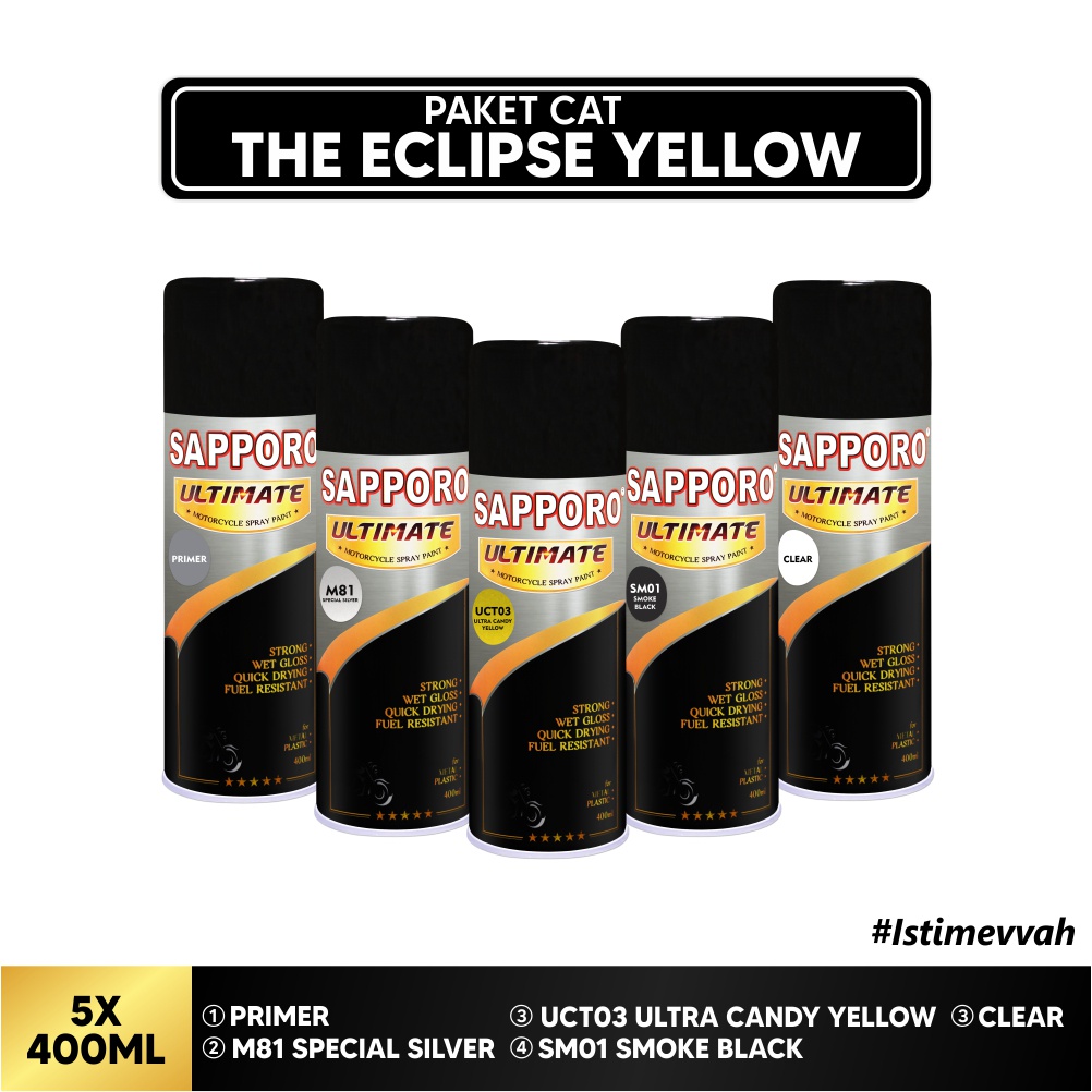 Paket Cat Eclipse Yellow / Sapporo Ultimate / Cat Spray Semprot Aerosol Terbaik