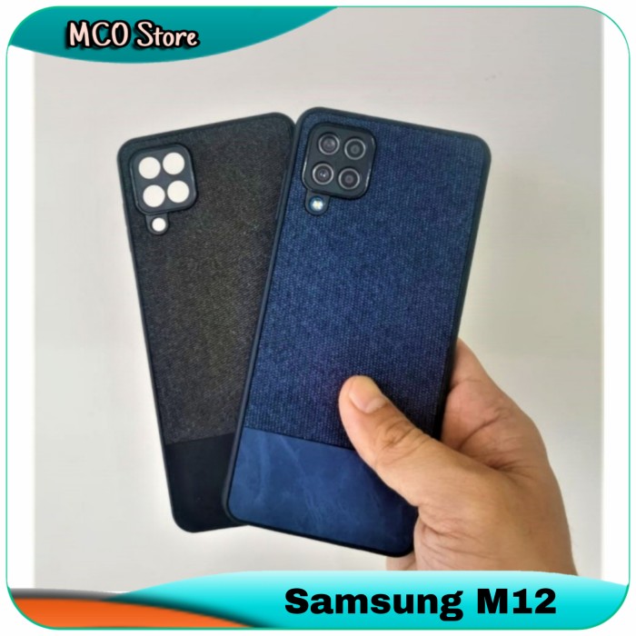 Casing Samsung Galaxy M12 M 12 Double Color Fabric Case Silicone Cover