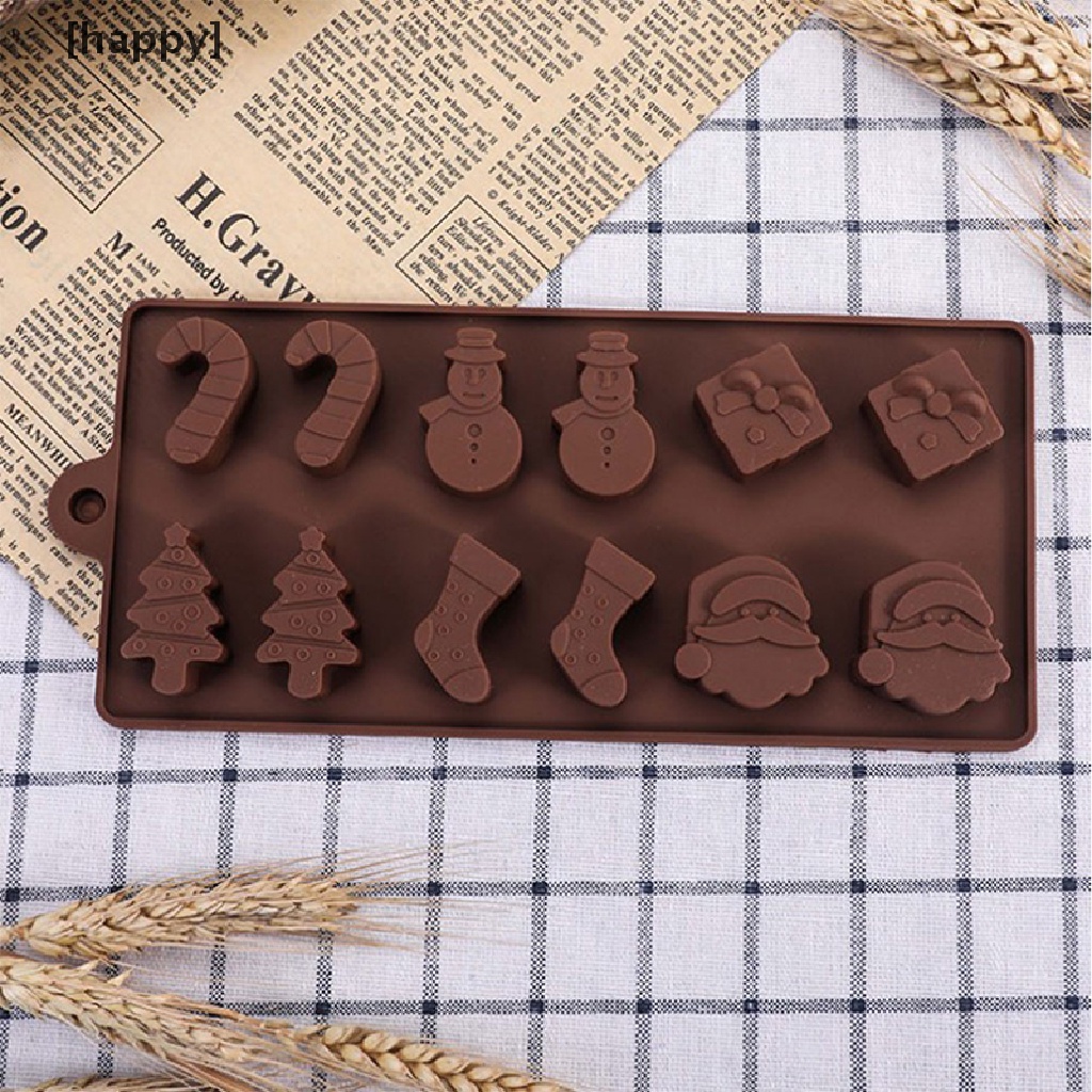 HA Christmas Silicone Gummy Chocolate Cookie Baking Ice Cube Tray Candy Jelly Mould ID