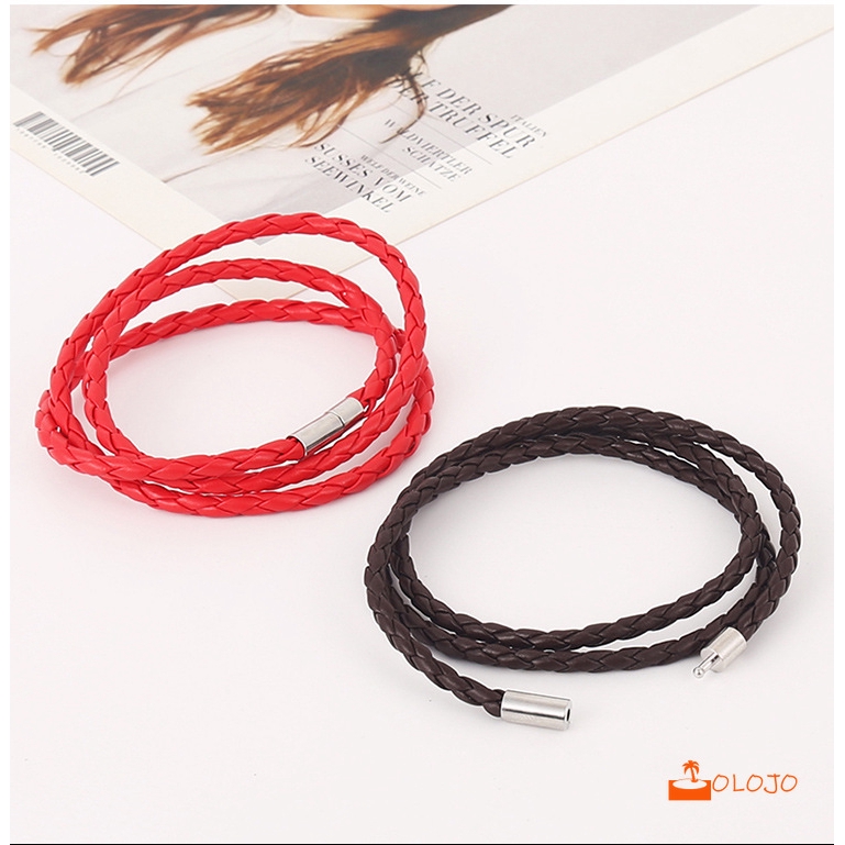 OLOJO  Gelang Korea Multi-layer Jalinan Twist Bracelet Tali Kulit Gelang