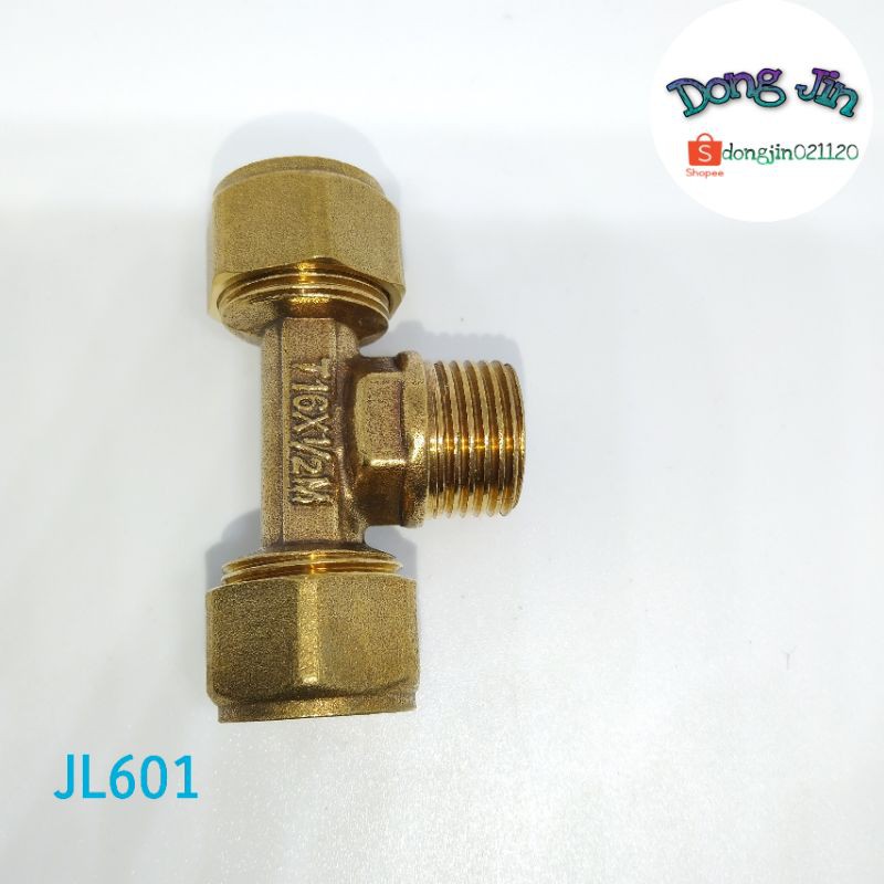 Tee Sambungan pipa air panas ukuran 1/2 inch  Drat luar JL601