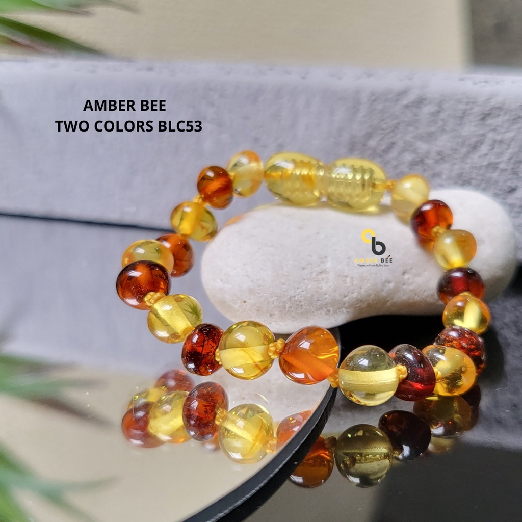 Gelang Amber New Born &amp; Anak Premium Glossy Lime Cognac BGLC53 By Amber Bee