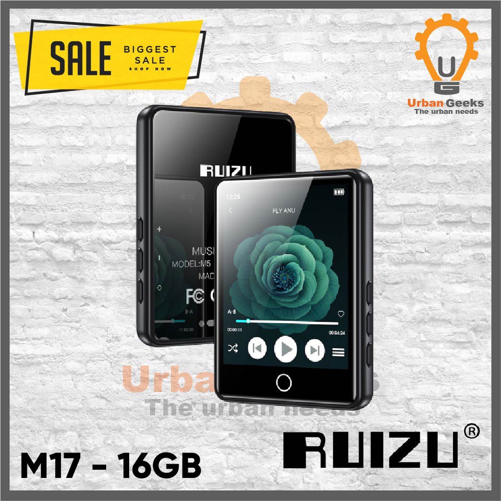 RUIZU M17 Full Touch Screen MP3 Player Bluetooth 5.0 16GB Music Player E-book With Dictionary