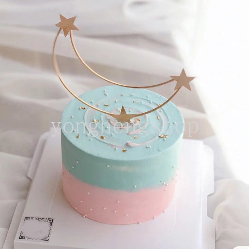 Topper Kue Bentuk Bulan Bintang Mahkota Bahan Besi Untuk Dekorasi Pesta Ulang Tahun Pernikahan Baby Shower