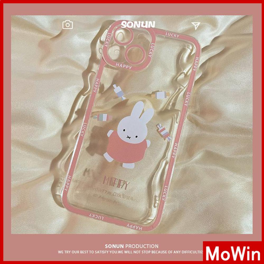 iPhone Case Silicone Soft Case Clear Case Square Edge Shockproof Protection Camera Cartoon Pink Cute Compatible For iPhone 11 iPhone 13 Pro Max iPhone 12 Pro Max iPhone 7 Plus xr