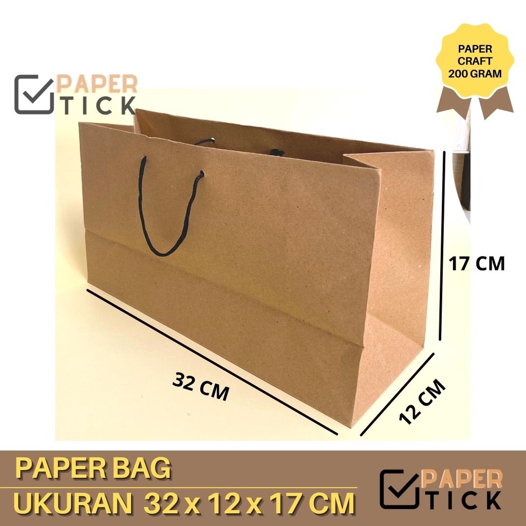 

32x12x17 CM Paper Bag Kraft / Kantong Kertas / Paper Bag / Tas Kertas