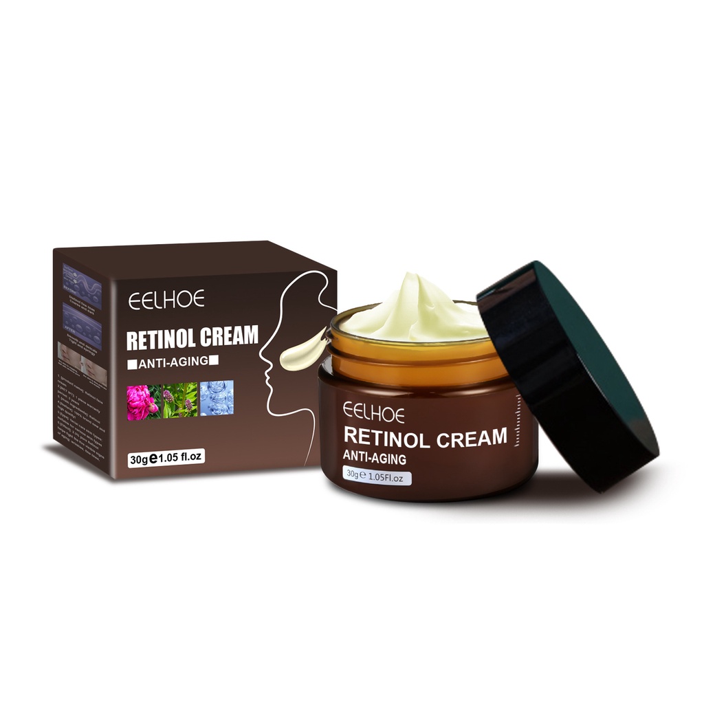 EELHOE Retinol Cream Moisturizing Cream 30gr Krim Wajah Pelembab Pemutih dan Anti Penuaan Kerut Perawatan Kulit