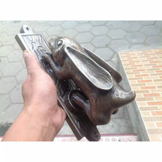 Handle Pintu Kuningan Antik Murah Motif Kelinci