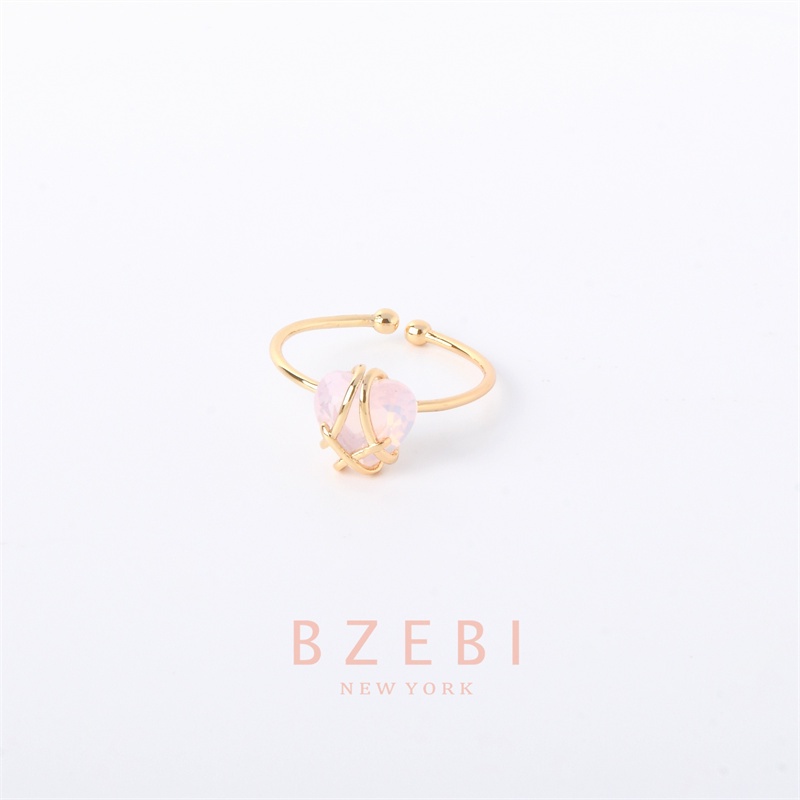 Bzebi Cincin Emas Barbie Diamond Castle 18k Bentuk Hati Pink 916 Dapat Disesuaikan Dengan Kotak Eksklusif 406r-1
