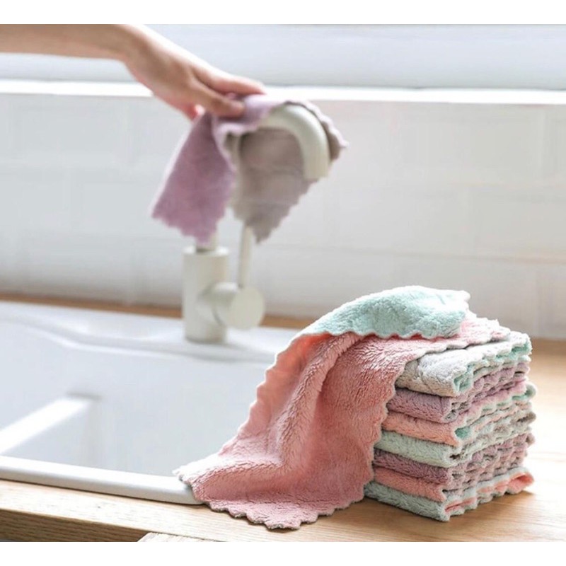 KAIN LAP PIRING ANTI MINYAK CORAL FLEECE / KAIN LAP MICROFIBER PERALATAN DAPUR-1