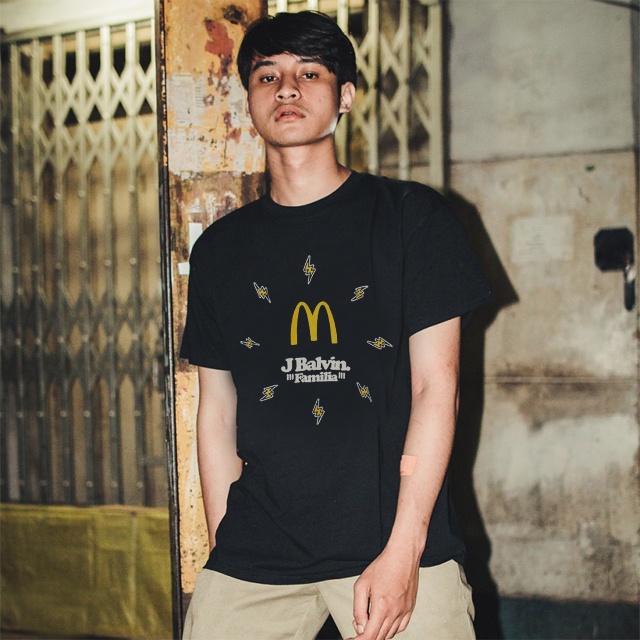 Kaos McDonald's J Balvin Familia Authentic Employee Tshirt Casual Unisex T-SHIRT Bahan Katun TERBARU