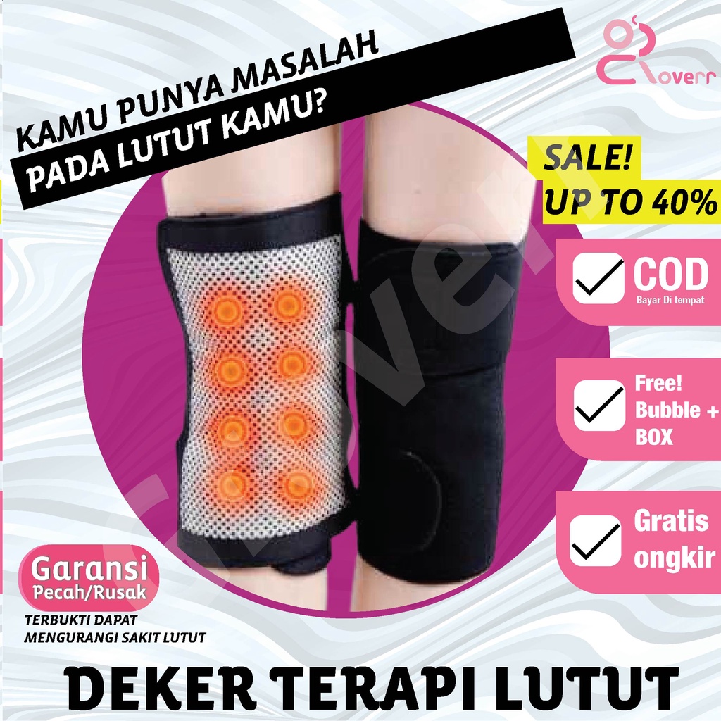 Sabuk Corset Korset Alat Deker Terapi Pemanas Lutut Knee Pads Magnetic Support SEPASANG DKE2