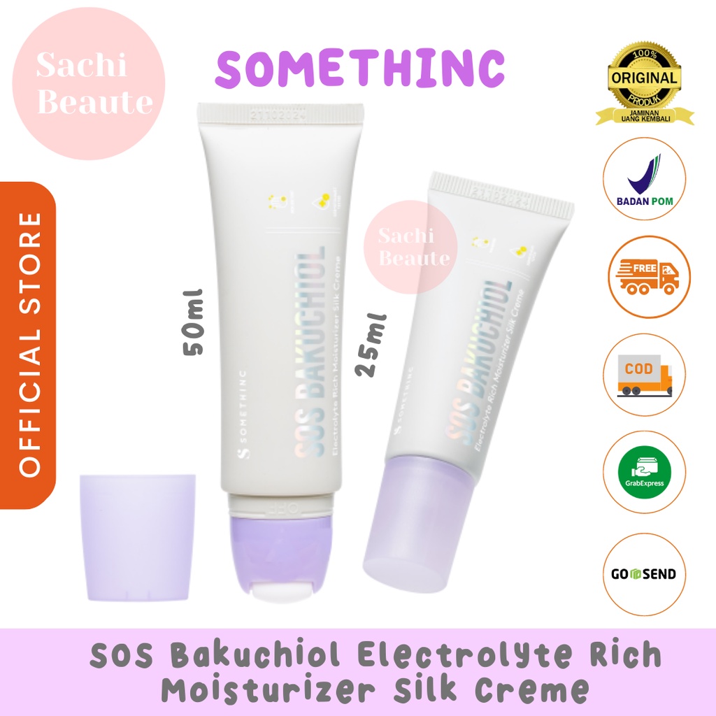 SOMETHINC SOS Bakuchiol Electrolyte Rich Moisturizer Silk Cream - Krim Pagi