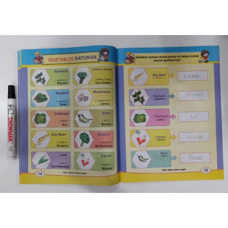 Buku Anak - Mengenal Dan Belajar Bahasa Inggris Full Colour Anak PAUD TK Dan SD / Ukuran A4 Besar-3
