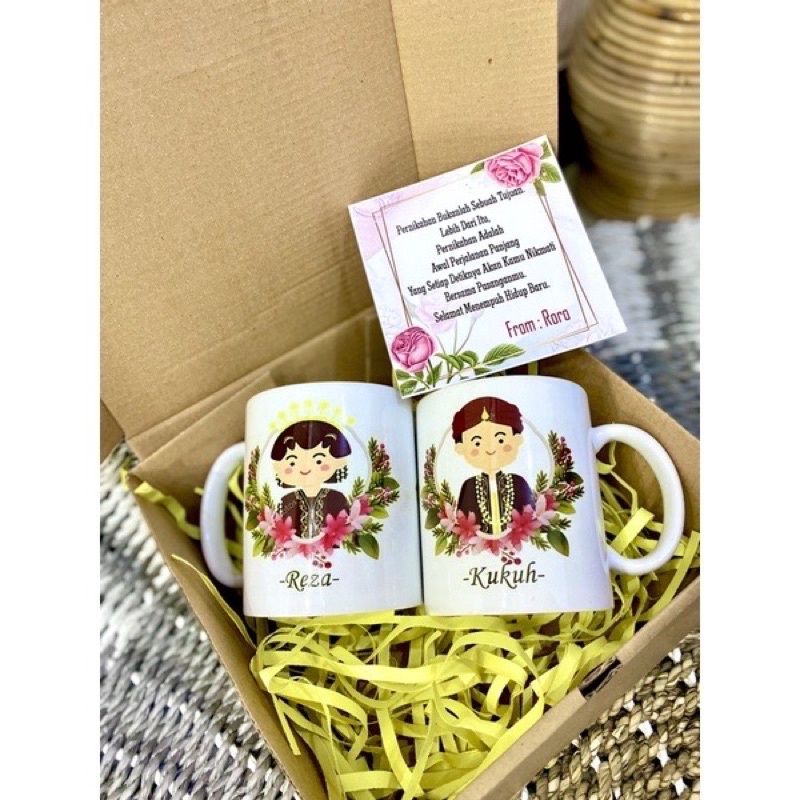 Mug Couple / Hampers pernikahan / Mug Costum / Kado Pernikahan