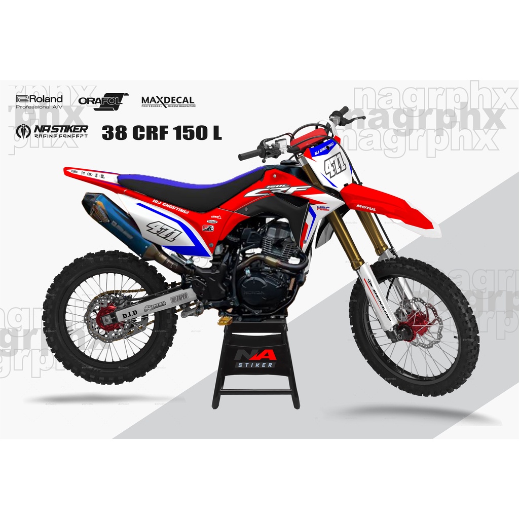 DECAL CRF SIMPLE MERAH GLOSY / DOFF NASTIKER CRF-38
