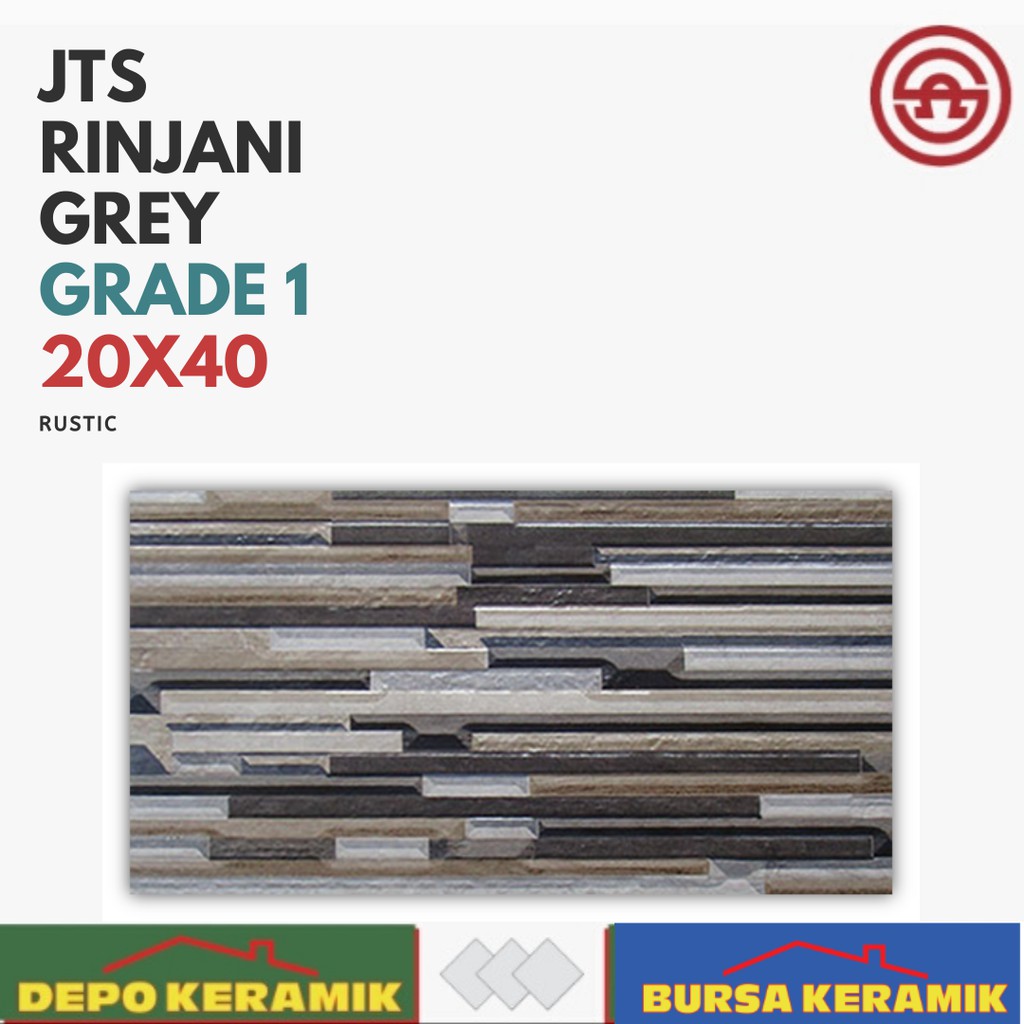 Keramik  Dinding  20x40 Jts  Rinjani Grey Shopee Indonesia