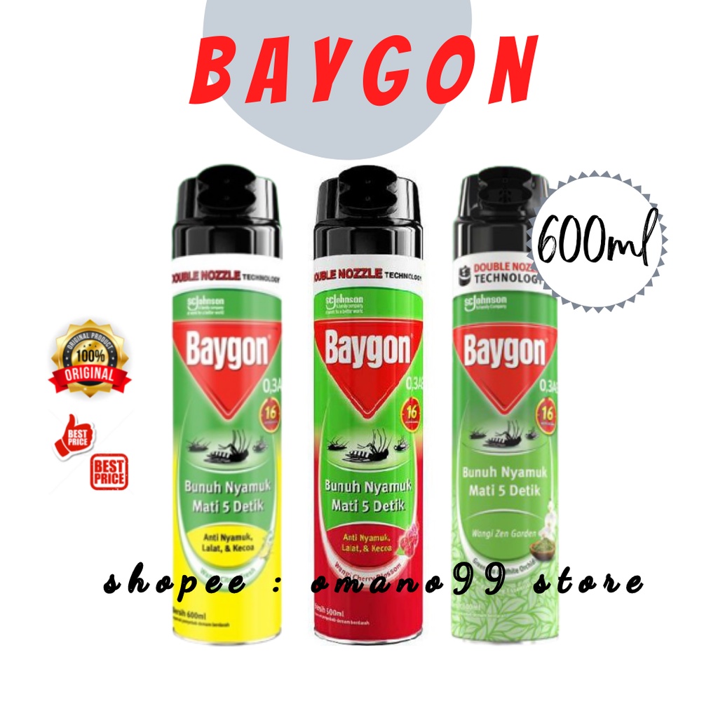 Baygon 600ML Semprotan Nyamuk All Varian