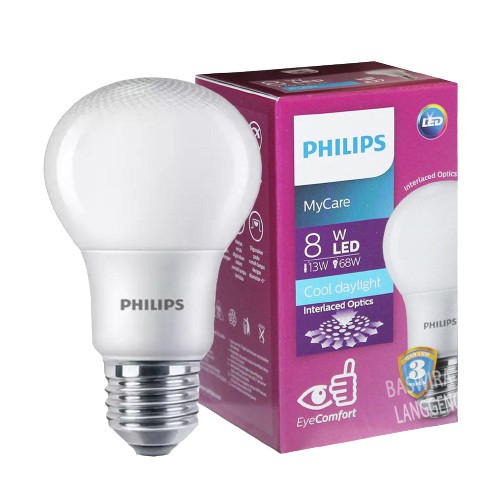 LAMPU PHILIPS LED BULB 8 WATT LAMPU HEMAT ENERGI 8 WATT PHILIPS MyCare