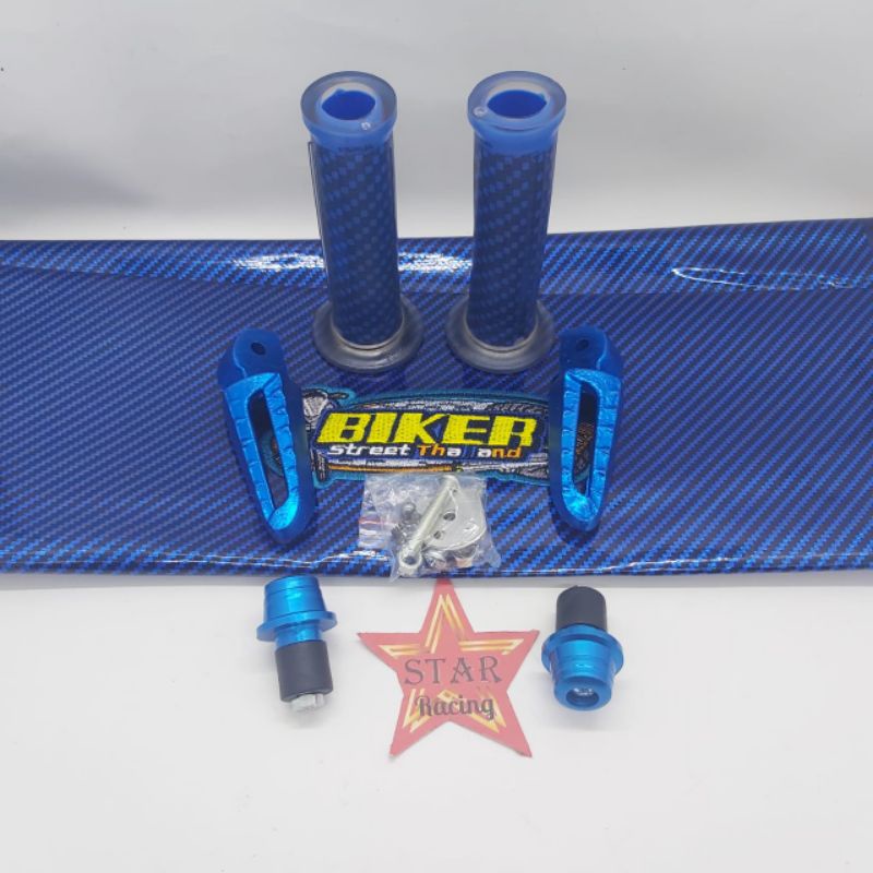 Kulit jok biker carbon plus grip Carbon plus Jalu stang plus FootStep universal Honda