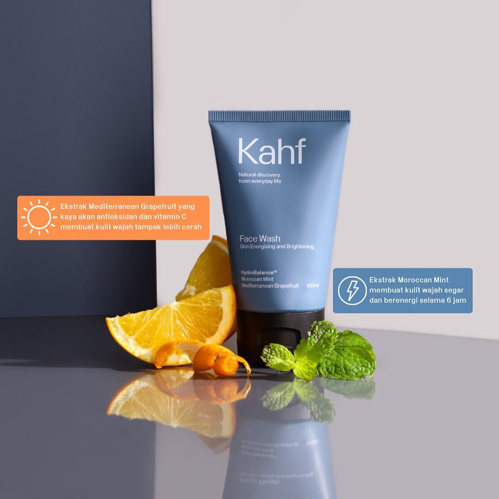 KAHF Face Wash Skin Energizing &amp; Brightening 100ml - Sabun Pembersih Muka Mencerahkan Pemutih Wajah Pria