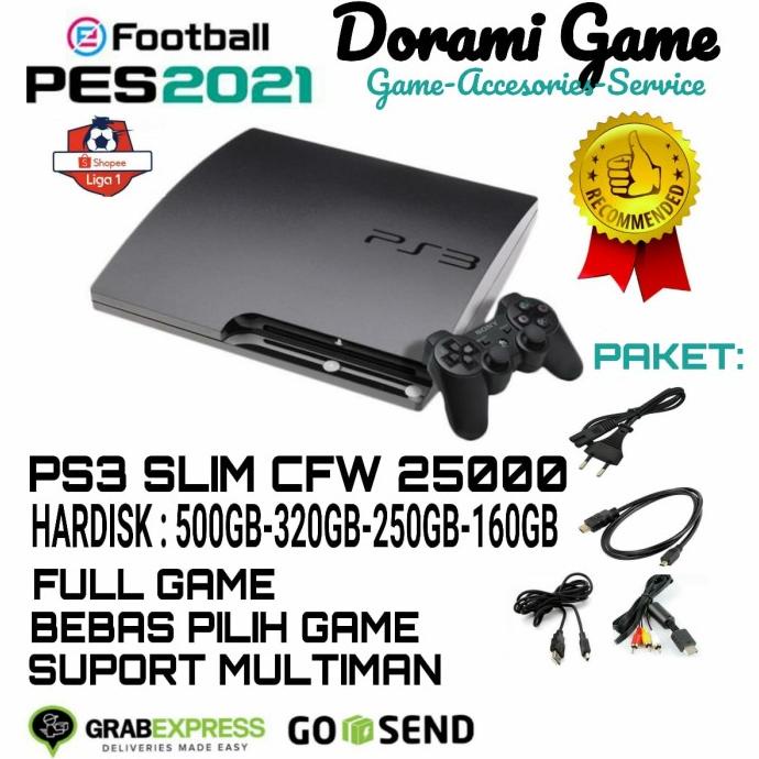ps3 slim 500gb 2stik wirlles full game