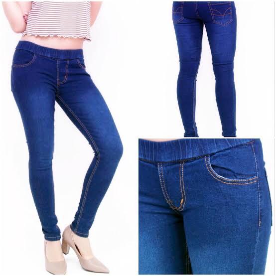 CELANA JEANS PINGGANG KARET LEJING SLIM/NGARET CELANA SOFT JEANS  CELANA LEGGING JEANS WANITA CELANA MULUR DENIM