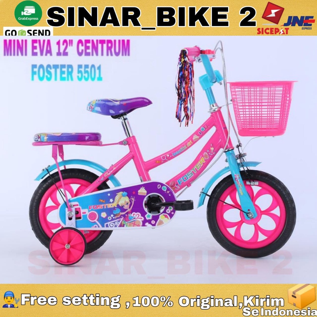 Sepeda Anak Perempuan MINI CENTRUM 5501 FOSTER 12 Inch Usia 2-4 Thn